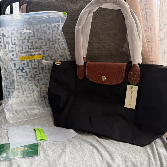 Longchamp Black Tote with Brown Accents - Picture 2 of 6